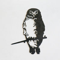 Discover the Metalbird Seconds - SOUTHERN BOOBOOK OWL by Metalbird Australia - Seconds, a black metal wall art silhouette of an owl on a branch. Shop discounted metal birds with unique charm and character.